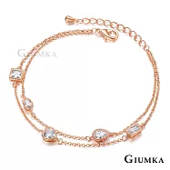 GIUMKA雙層手鏈愛情寓意手鍊精鍍正白K/玫瑰金 生日聖誕節交換禮物推薦MH22003 19 玫金色