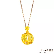 J&rsquo;code真愛密碼金飾 九尾狐硬金墜子 送玫瑰鋼項鍊
