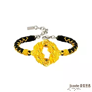 J’code真愛密碼金飾 運轉錢坤貔貅硬金編織男手鍊