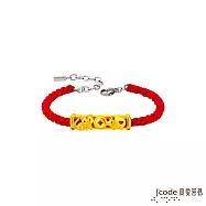 J&rsquo;code真愛密碼金飾 虎/豬包管招貴人硬金編織手鍊
