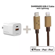 cheero阿愣蘋果快充線100公分+ doocoo 氮化鎵 Gan 33W 雙孔充電器