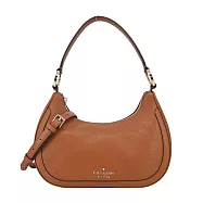 Kate Spade荔枝紋手提/斜背彎月兩用包- 咖