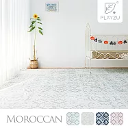 Playzu 台灣製環保無毒歐美設計摩洛哥防水巧拼地墊62cm(6片組) 濛霧之影(灰色)
