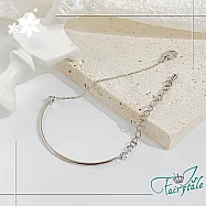 【伊飾童話】浪漫單鑽*鈦鋼日韓半手鐲手鍊/ 銀色