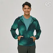 ADISI 男輕肌感彈透印花抗風撥水連帽外套AJ2391052 (S-2XL)|輕薄透氣 輕抗風 輕撥水 彈性 快乾 機能外套 L 深海波光