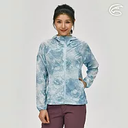 ADISI 女輕肌感彈透印花抗風撥水連帽外套AJ2391055 (S-2XL)|輕薄透氣 輕抗風 輕撥水 彈性 快乾 機能外套 L 瑪雅藍罌粟