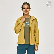 ADISI 女輕肌感彈透抗風撥水連帽外套AJ2391056 (S-2XL)|輕薄透氣 輕抗風 輕撥水 彈性 快乾 機能外套 L 油黃