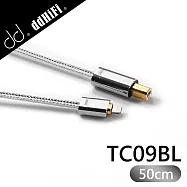 ddHiFi TC09BL Lightning(公)轉USB-B(公)純銀HiFi數據線(50cm)