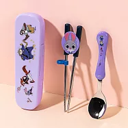 動物方城市2 學習餐具3件組 學習筷 湯匙 餐具盒 兒童餐具 筷子