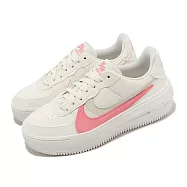 Nike 休閒鞋 Wmns AF1 PLT.AF.ORM 女鞋 厚底 增高 米白 粉紅 小白鞋 DJ9946-105 25.5cm IVORY/RED