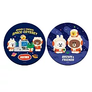 【LINE Friends】軟式珪藻土杯墊 外太空 杯墊 熊大 兔兔 矽藻土 (2入/組)(10*10*0.5cm) 星際探索