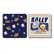 【LINE Friends】軟式珪藻土杯墊 外太空 杯墊 熊大 兔兔 矽藻土 (2入/組)(10*10*0.5cm) 衛星通信