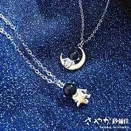 【Sayaka紗彌佳】925純銀宇宙惑星系列造型項鍊 -月亮太空人款