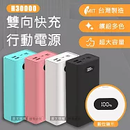 MIT台灣製 LED數位顯示 PD+QC+PPS 22W雙向快充行動電源 H30000 純淨白