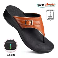 【福利品 Aerothotic】MIRAGE 高足弓 人字高底夾腳拖鞋 女 US7 棕色