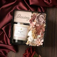 【愛創造】 幸福雲朵熊香氛花藝禮盒(木芯乳液蠟燭x奶茶粉色系)(贈隨身霧香)味道：幸運(莓果和玫瑰) 2023/5/09-12出貨