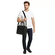 【CROSS】台灣總經銷 限量1折 頂級小牛皮手柄拉鍊手提/斜背公事包 湯米系列 全新專櫃展示品 (14吋 黑色)