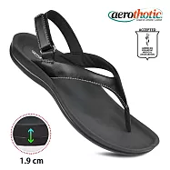 【福利品 Aerothotic】AURA 高足弓 人字平底涼鞋 女 US7 黑色