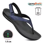 【福利品 Aerothotic】AURA 高足弓 人字平底涼鞋 女 US7 藍色