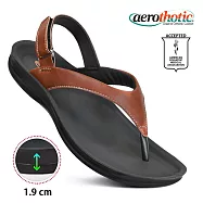 【福利品 Aerothotic】AURA 高足弓 人字平底涼鞋 女 US7 棕色