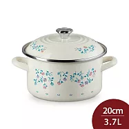 Le Creuset 南法花語系列 琺瑯便利湯鍋 20cm 3.7L 奶油白 琺瑯鍋 深鍋 (電磁爐 IH爐可用)