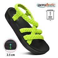 【福利品 Aerothotic】MARIS 中足弓 四條造型涼鞋 女 US7 綠色