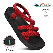 【福利品 Aerothotic】MARIS 中足弓 四條造型涼鞋 女 US6 紅色