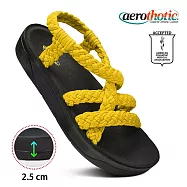 【福利品 Aerothotic】MARIS 中足弓 四條造型涼鞋 女 US6 黃色