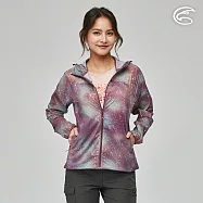 ADISI 女輕肌感彈透印花抗風撥水連帽外套AJ2391055 (M-2XL) 玫紫斜紋|輕薄透氣 輕抗風 輕撥水 彈性 快乾 機能外套 M 玫紫斜紋