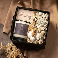 【愛創造】依靠(木質花香調)幸福雲朵熊香氛花藝禮盒(木芯乳液蠟燭x莫蘭迪綠色系)(贈隨身霧香) 下單5天內出貨