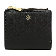Tory Burch 素面防刮皮革短夾 黑