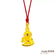 J&rsquo;code真愛密碼金飾 卡娜赫拉的小動物-搖搖馬粉紅兔兔硬金墜子 送紅繩