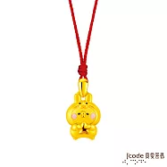 J&rsquo;code真愛密碼金飾 卡娜赫拉的小動物-兔裝P助硬金墜子 送紅繩