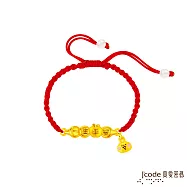 J&rsquo;code真愛密碼金飾 卡娜赫拉的小動物-一生平安粉紅兔兔硬金編織手鍊(蘋果款)