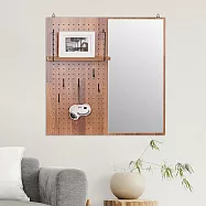 Homelike 喜家居方形洞洞板壁鏡(二色)(2301) 淺胡桃色