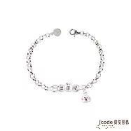 J&rsquo;code真愛密碼銀飾 卡娜赫拉的小動物-一生平安粉紅兔兔純銀手鍊(蘋果款)
