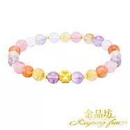 【金品坊】黃金手鍊超七水晶四葉草串珠 0.03&plusmn;0.01 16.5-17.5cm