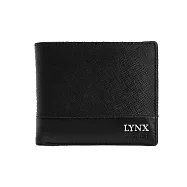 Lynx - 美國山貓進口牛皮撞色12卡拉鍊短夾 -共二色 黑色