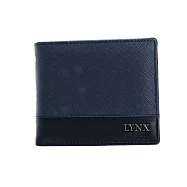 Lynx - 美國山貓進口牛皮撞色12卡拉鍊短夾 -共二色 藍色