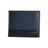 Lynx - 美國山貓進口牛皮撞色8卡零錢袋短夾 - 共二色 藍色