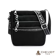 CHEVIOT - 雪菲歐系列多層收納英文字個性滾邊斜背包 黑色 黑色