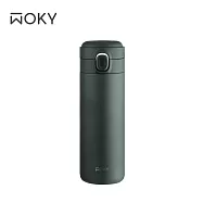 【WOKY 沃廚】輕量輕芯鈦瓷易潔層彈蓋保溫瓶 450ML(5色可選) 綠色