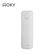 【WOKY 沃廚】輕量輕芯鈦瓷易潔層彈蓋保溫瓶 450ML(5色可選) 白色