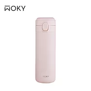 【WOKY 沃廚】輕量輕芯鈦瓷易潔層彈蓋保溫瓶 450ML(5色可選) 粉色