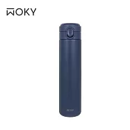 【WOKY 沃廚】輕量輕芯鈦瓷易潔層彈蓋保溫瓶600ML(5色可選) 藍色