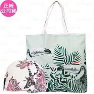 CLARINS 克蘭詩 草原之星大嘴鳥托特包+森林小鹿半月包(公司貨)