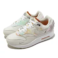 Nike 休閒鞋 Wmns Air Max 1 87 女鞋 男鞋 米 奶油色 氣墊 金屬扣 FJ7734-101 25cm WHITE/IVORY