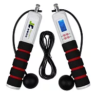 【JIELIEN 傑聯】兩用磁控專業智能加重設計電子跳繩 黑色