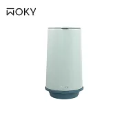 【WOKY 沃廚】360&deg;輕芯鈦瓷易潔層單蓋保溫杯500ml(帽子杯-附密封蓋) 水淺綠