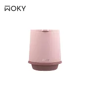 【WOKY 沃廚】360&deg;輕芯鈦瓷易潔層單蓋保溫杯250ml(帽子杯-附密封蓋) 黛粉